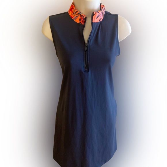 Tommy Bahama Dresses & Skirts - Tommy Bahama Golf Dress - M navy / orange pink , polyester spandex